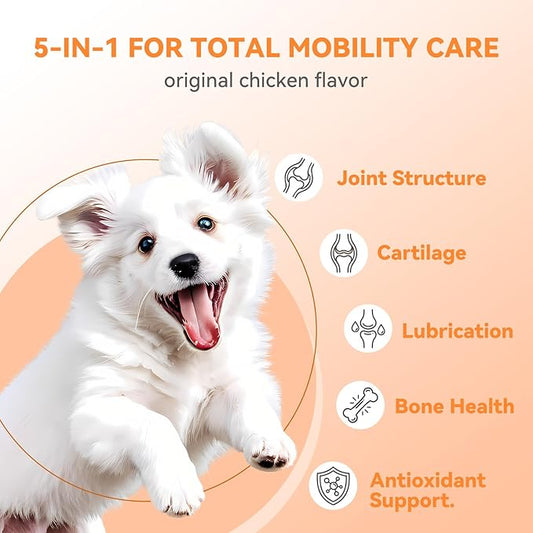 PUAINTA Hip & Joint Soft Chews for Dogs & Cats – Glucosamine, Chondroitin, Collagen & MSM for Joint Support, Mobility & Flexibility, Senior & Small/Medium Breeds, Chicken Flavor (30 Count)