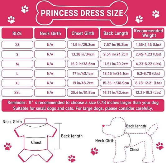TAPBULL Dog Dresses, Fashionable Pet Dog Clothes with Heart Design, Cute Cat Birthday Dress Outfit (Pink/Red/Blue/Purple/Black 5-Pack), X-Small