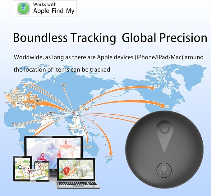 Nilone Undetectable GPS Tracker for Vehicles - Real-Time Tracking Device | No Monthly Fee/No SIM Card, Works with iOS Find My | Mini Hidden Magnetic GPS Locator, Ultra-Slim, IP68 Waterproof, Reliable