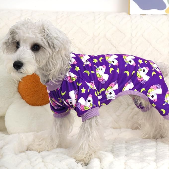 XPUDAC Dog Pajamas for Small Medium Dogs, Strechy Soft Dog Clothes for Dogs Girl Boy Pet Jumpsuit, Cat Onesie-L