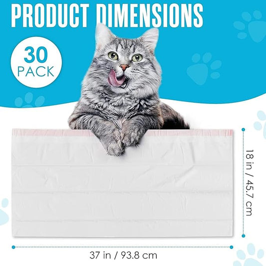 Houseables Cat Litter Bags, Cat Box Liners, Litter Box Liners, Litterbox Bags, 37" x 18" 30 Pack, For Kitty Pan, Jumbo, Large, Heavy Duty, Poop Holder, Waste, Disposable, Unscented, w/Drawstring