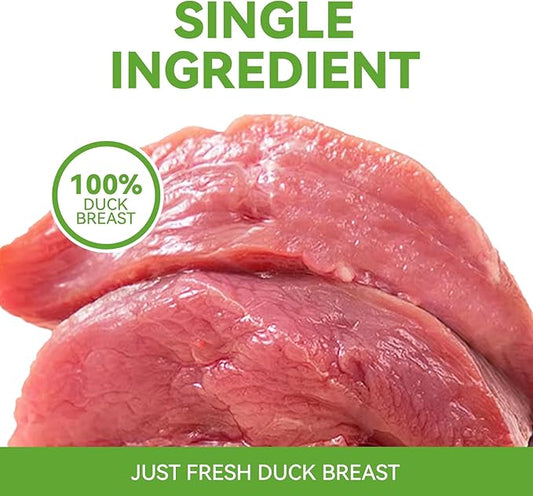 OPET Freeze Dried Cat Treats, Single Ingredient Grain Free High Protein Pet Food for Cats and Dogs, Healthy Training Snacks,Freeze Dried Duck Breast Sliced Fillets (Duck Breast, 5.92 Ounce)