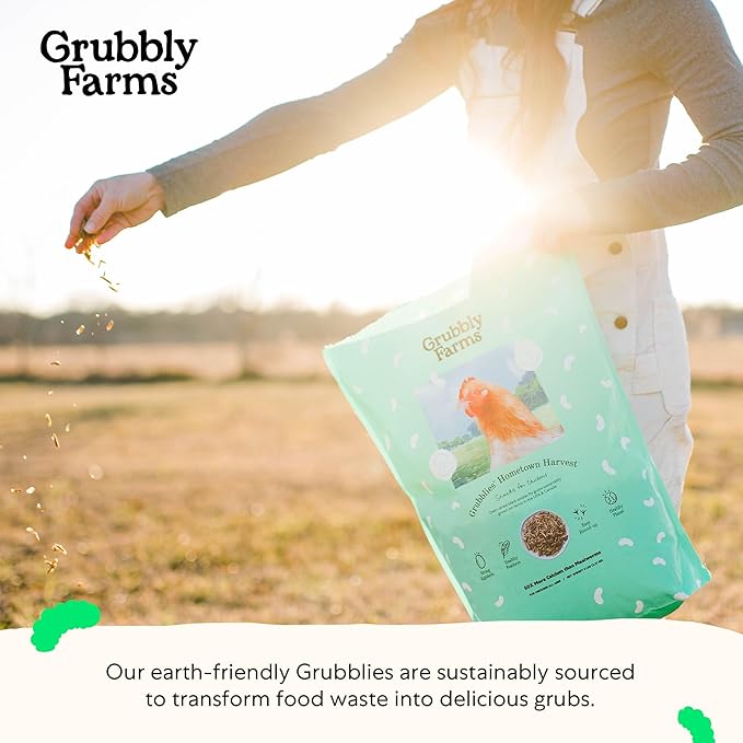 Grubbly Farms Grubblies - Black Soldier Fly Larvae for Chickens - Chicken Treats Grown in the US and Canada - for Strong Eggshells and Healthy Feathers - Grubblies Hometown Harvest 5LB