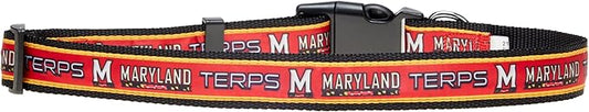 Pets First Collegiate PET Collar New Version Maryland Terrapins Dog Collar, Size Large. Best Sports Team Color for Dogs & Cats. A Shiny & Colorful Dog & Cat Collar Licensed by The NCAA