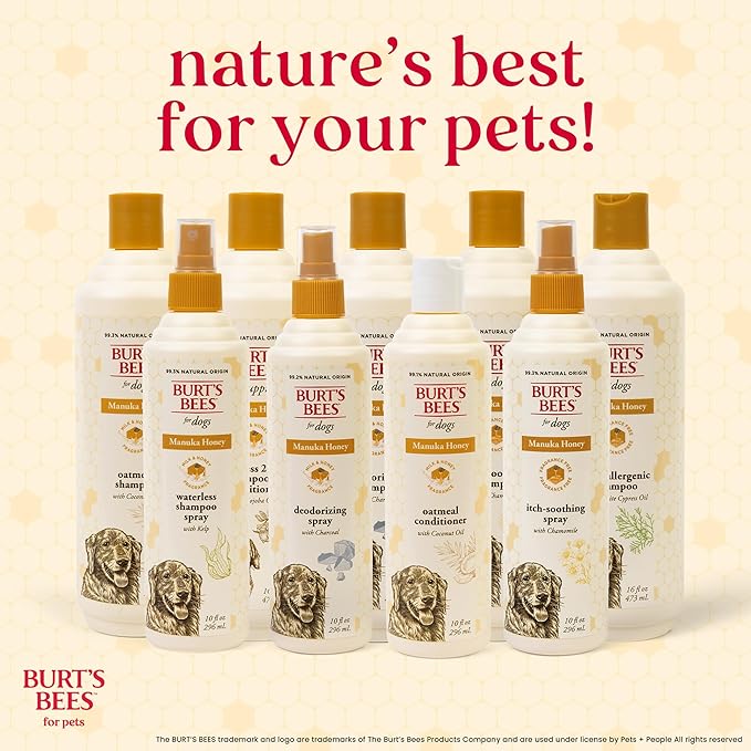 Burt’s Bees for Pets Manuka Honey Tearless 2 in 1 Shampoo and Conditioner for Puppies with Jojoba Oil, 16 Fl Oz