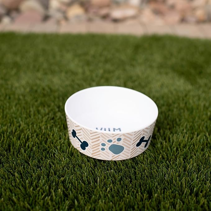 Loving Pets Dolce Moderno Dog Bowl – Modern Melamine Dog Food Bowl & Dog Water Bowl – Durable, Non-Slip Pet Dish for Small & Medium Dogs – Dishwasher Safe Dog Bowl (Small, 16 oz)
