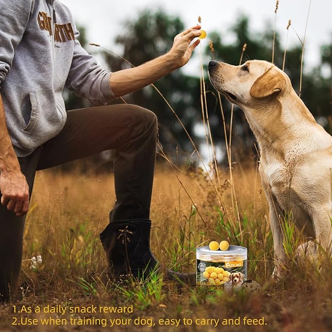 Dehydrated Quail Egg Yolk Snacks for Cats and Dogs Training (110g/3.88oz), Natural Dog Food Limited Ingredient, Healthy Tasty Freeze-Dried Pet Treats for Dogs Cats (M, Egg)