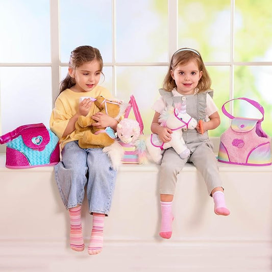 Pucci Pups – Plush Pet– Dog Carrier – Toy Unicorn – Rainbow Bag & Sparkly Comb – Stuffed Animal – 3+ Years