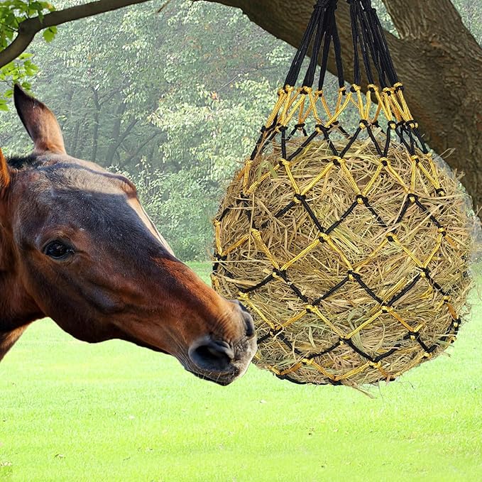 2PCS Hay Net for Horses,Slow Feed Hay Bag for Horses Goat Sheep,Hanging Hay Feeder Bag for Horses Stable Stall Paddock Rest Toy