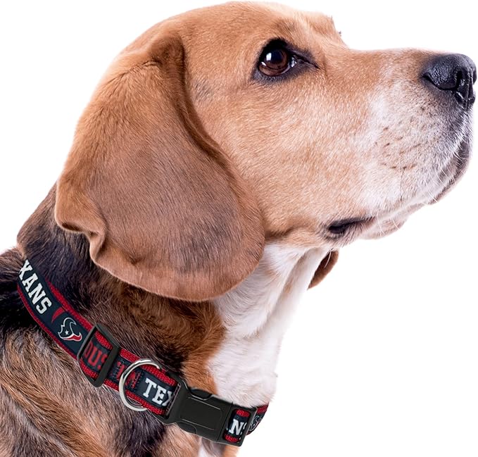 NFL PET Collar Houston Texans Dog Collar, Medium Football Team Collar for Dogs & Cats. A Shiny & Colorful Cat Collar & Dog Collar Licensed by The NFL