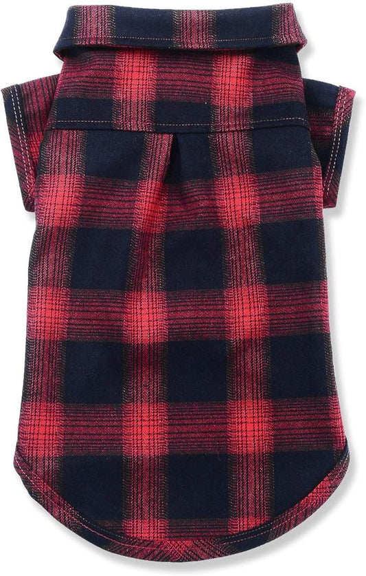 Koneseve Dog Shirt, Pet Plaid Clothes Shirt T-Shirt, Sweater Bottoming Shirt for Small Dog Cat Puppy Grid Adorable Wearing Stylish Cozy Halloween,Christmas Costumes (Red;XS/Extra Small)