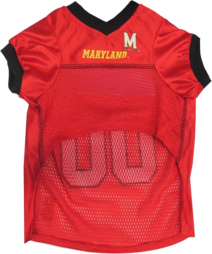 NCAA College Maryland Terrapins Mesh Jersey for Dogs & Cats, Medium. Licensed Big Dog Jersey with Your Favorite Football/Basketball College Team (Pack of 2)
