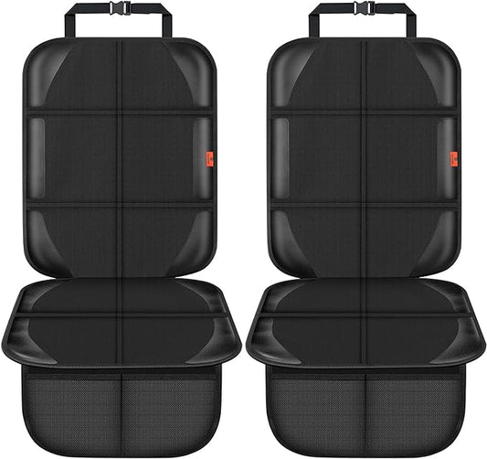 XHYANG Car Seat Protector,Auto Car Seat Protectors Baby Carseat Waterproof & Durable 600D Fabric for Child Baby Car Seat Mat Vehicle Pet Cover 2 Storage Pockets (2 Pack)