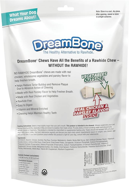 DreamBone Dental Dog Chews, Rawhide Free Dental Treats for Dogs, Helps Reduce Tartar and Freshens Breath, 16 Count