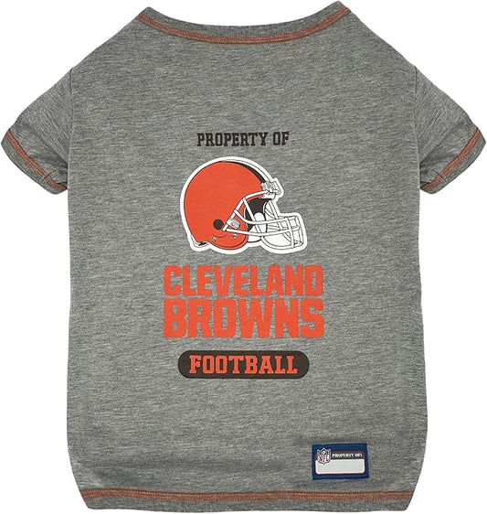 NFL Cleveland Browns Dog T-Shirt for Pets, Size Small. Officially Licensed Pet Shirt with Team Logo, Soft Stretchable Comfort Fit Apparel for Dogs & Cats