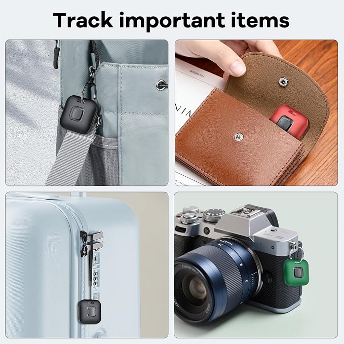 Hoxe Air Tracker Tags-3 Pack for iOS & Android, Smart Tag for Key, Bag, Pet | Dual System Luggage Tracker Compatible with Apple Find My & Google Find Hub App, Bluetooth Key Finder Replaceable Battery