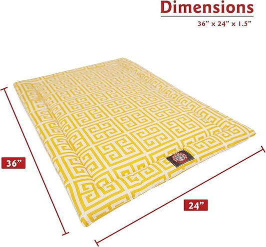 36" Towers Citrus Yellow Crate Dog Bed Mat By Majestic Pet Products