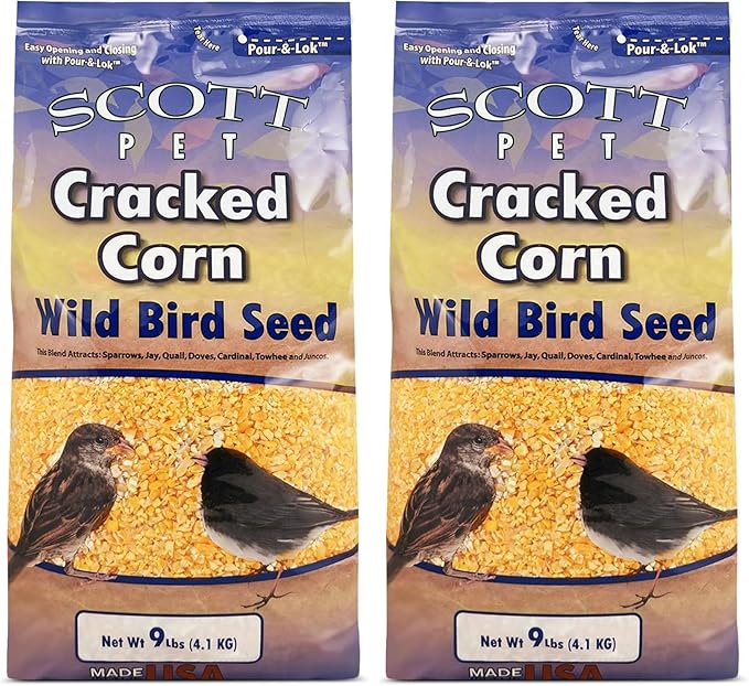 Scott Pet Cracked Corn 9LB, Yellow (PYCC-1) (Pack of 2)