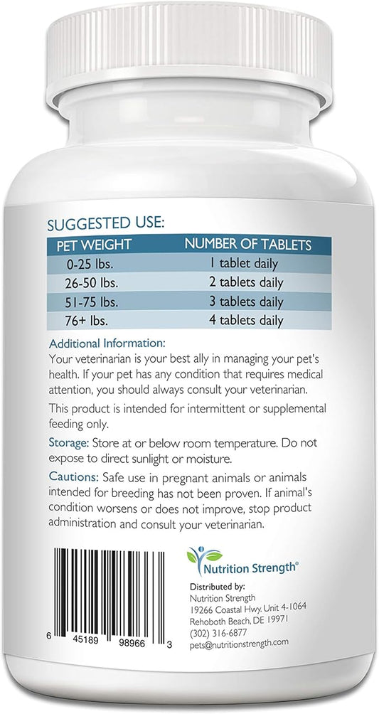 Vitamin B12 for Dogs Plus Folate & Calcium, Support the Nervous System & Blood Cell Formation, Help Sustain Cellular Energy Generation & Maintain DNA Synthesis, 120 Chewable Tablets