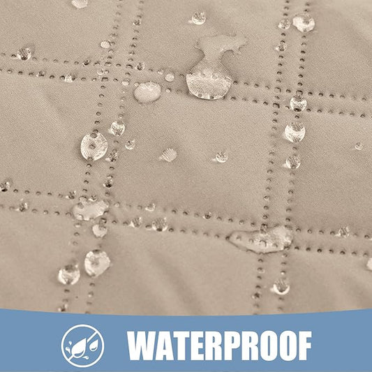 Smiry Waterproof Dog Bed Cover Pet Blanket, Soft Washable Dog Blanket for Furniture Bed Couch Sofa Reversible, Checkered (30"x80", Taupe/Beige)