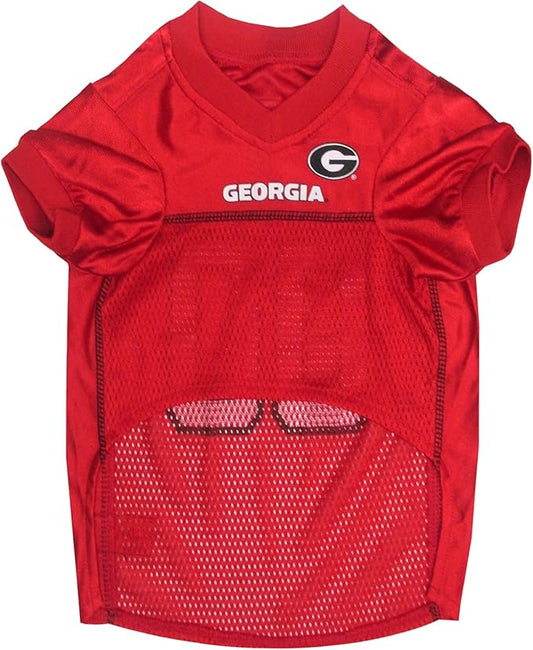 NCAA College Georgia Bulldogs Mesh Jersey for Dogs & Cats, XXX-Large. Licensed Big Dog Jersey with Your Favorite Football/Basketball College Team
