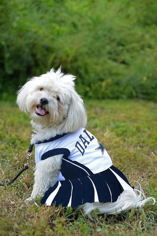 Pets First Dallas Cowboys NFL Cheerleader Dress For Dogs - Size Small