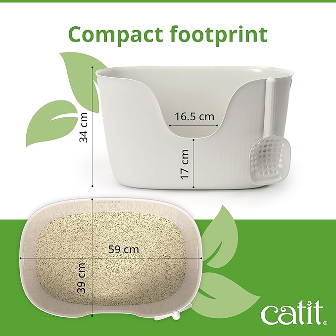 Catit Loo Litter Box, White, with Scoop