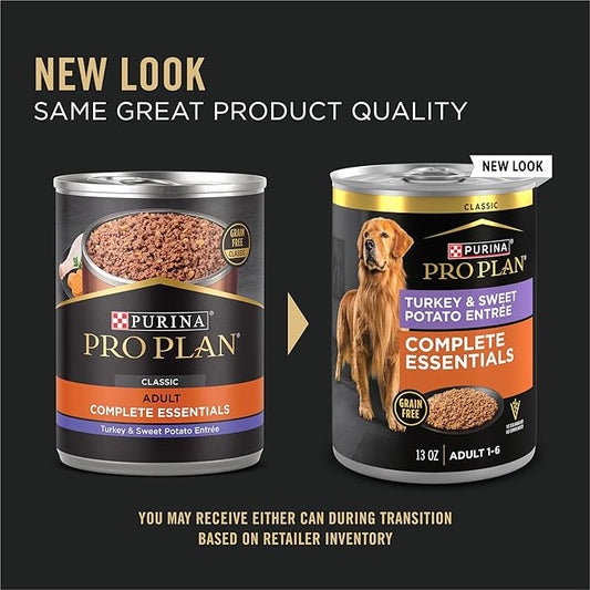 Purina Pro Plan Dog Food, Grain Free Wet Classic Turkey and Sweet Potato Entrée - (Pack of 12) 13 oz. Cans