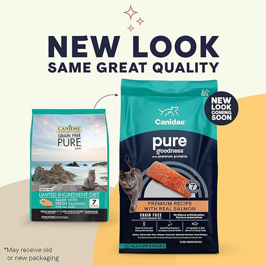 Canidae Pure Limited Ingredient Premium Dry Cat Food, Real Salmon Recipe, 5 lbs, Grain Free