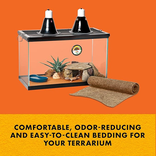 Zilla Reptile Terrarium Bedding Substrate Floor Liner, Brown, 10G, 9.75" x 19.75"