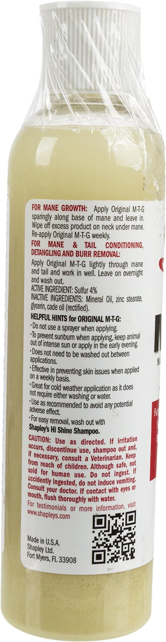 SHAPLEY'S MTG8OXDSTSMTG DS Original M-T-G Mane Tail & Groom for Horses, 8 oz