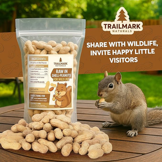 2 Pack of 5 Lb Bags (10 Pounds Total) - Raw Peanuts for Squirrels, Raw in Shell Peanuts for Birds and Wildlife- Squirrel Food, Wild Bird Seed - Grown in The USA
