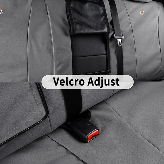 Coverado Rear Car Seat Covers, Waterproof Canvas Seat Protector for Car Seat Cushions for Kids & Dogs, Seat Covers Compatible with 2015-2026 Ford F150&2017-2026 Ford F250 F350 F450(Gray, 2PCS)