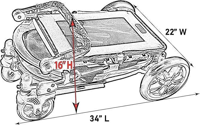 Pet Gear NO-Zip Pet Stroller with Dual Entry, Push Button Zipperless Entry for Single or Multiple Dogs/Cats, Pet Can Easily Walk in/Out, Gel-Filled Tires, Candy Red, Excursion