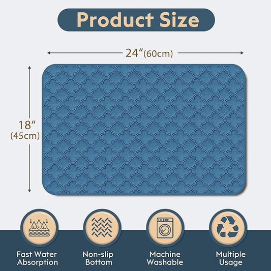 FunFurry Washable Pee Pads for Dogs - 4 Pack Reusable Pee Pads,Waterproof Puppy Pads,Pet Training Pads,Super Absorbent with Dog Paw Shape Non-Slip Backing (Blue, 18" X 24" - 4 Pack)