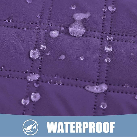 Smiry Waterproof Dog Bed Cover Pet Blanket, Soft Washable Dog Blanket for Furniture Bed Couch Sofa Reversible, Checkered (40"x70", Purple/Purple)