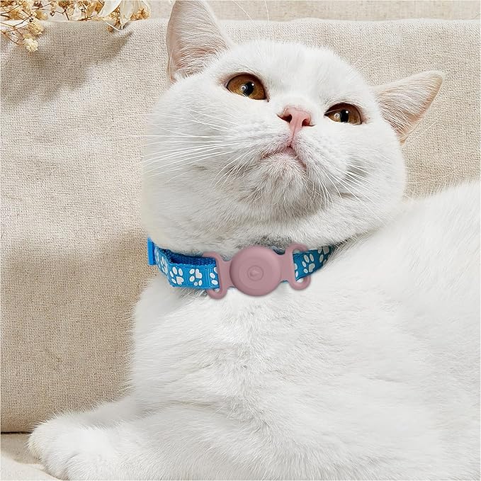 Vancle at Case for Dog Collar, Waterproof Apple Air Tag Protective Holder GPS Tracking Finder for Pet, Silicone Case for Dog Collar Cat Loop Holder Pet Accessories