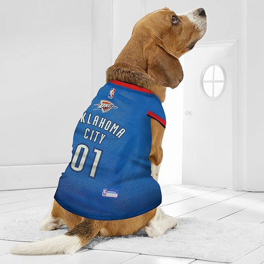 Pets First NBA OKLAHOMA CITY THUNDER DOG Jersey, Medium - Tank Top Basketball Pet Jersey