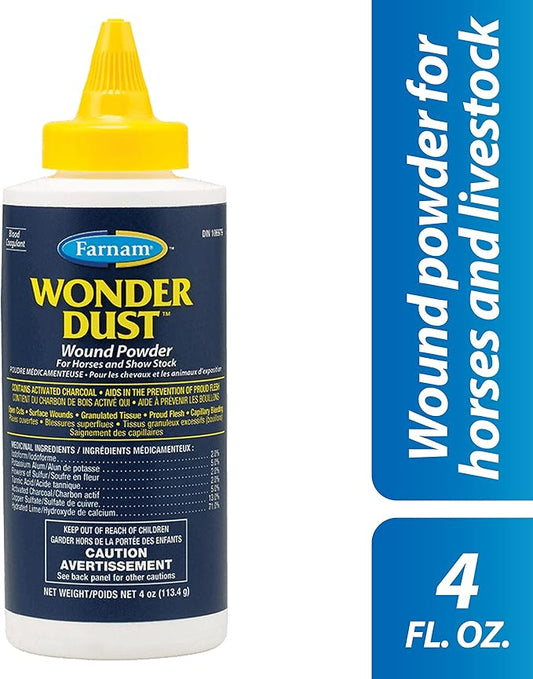 Farnam Wonder Dust Wound Powder for Horses and Show Stock, 4 Ounces (Pack of 2)