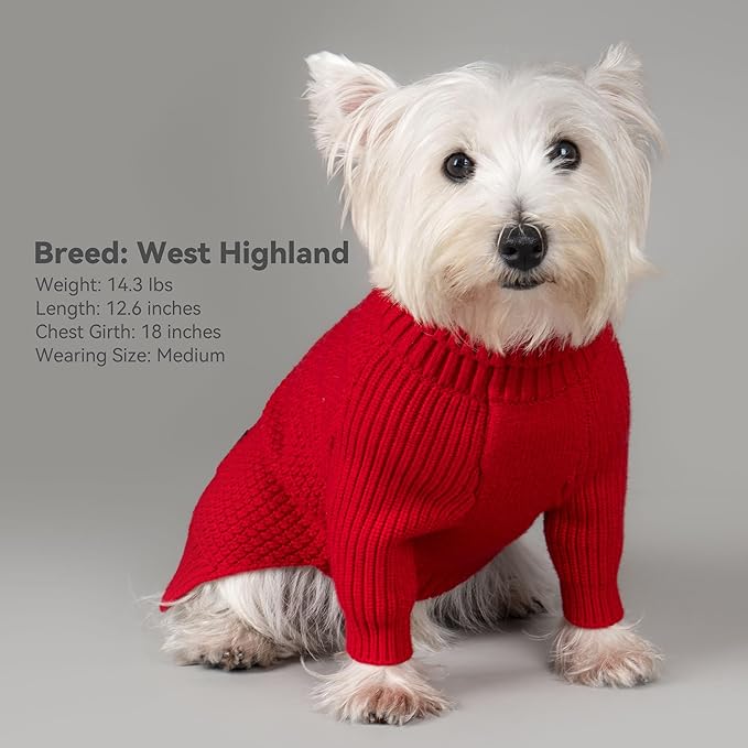 cyeollo 3XL Dog Christmas Sweaters for Large Dogs Girl, Stretchy & Cozy Warm Knit Doggy Sweater with Sleeves Turtleneck Fall Winter Cold Weather Big Dog Clothes Like Doberman Labrador, Red XXXL