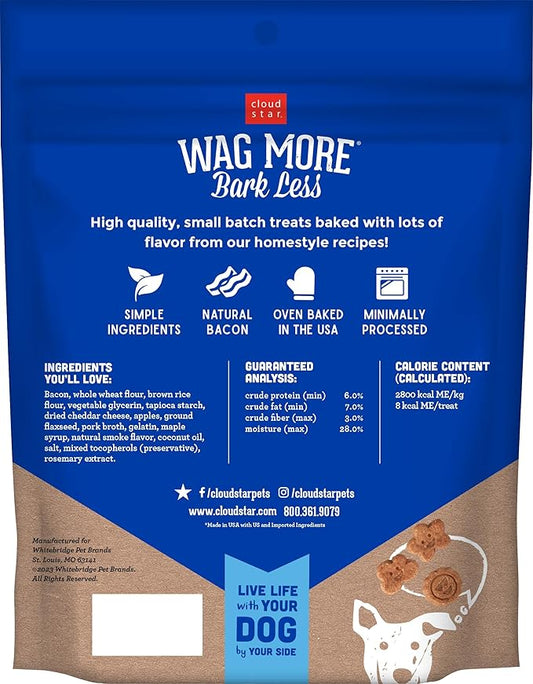 Cloud Star Wag More Bark Less Soft Chews Dog Treats, Bacon, Cheese, & Apples, 6 Oz. Pouch