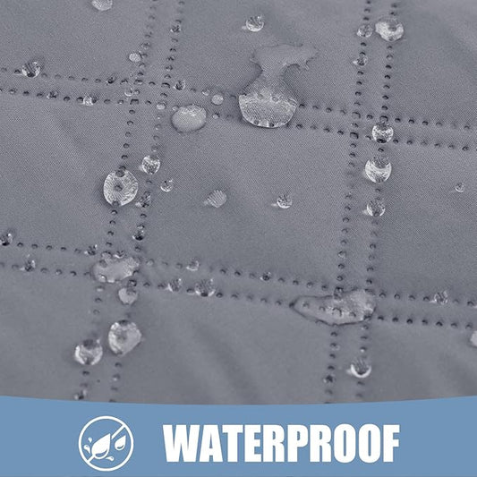Smiry Waterproof Dog Bed Cover Pet Blanket, Soft Washable Dog Blanket for Furniture Bed Couch Sofa Reversible, Checkered (40"x70", Grey/Grey)