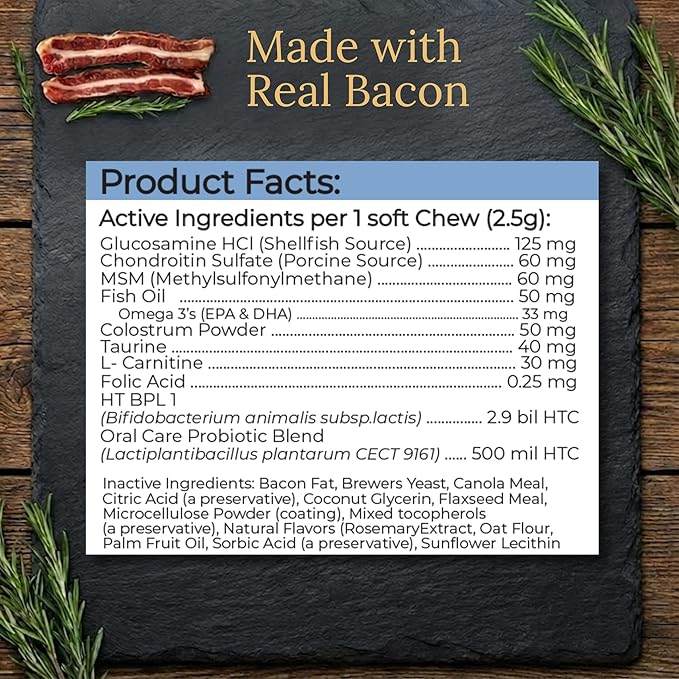 Multivitamins, Balanced Nutrition for Your Shih Tzu, 90 Count, Made in the USA with Real Bacon