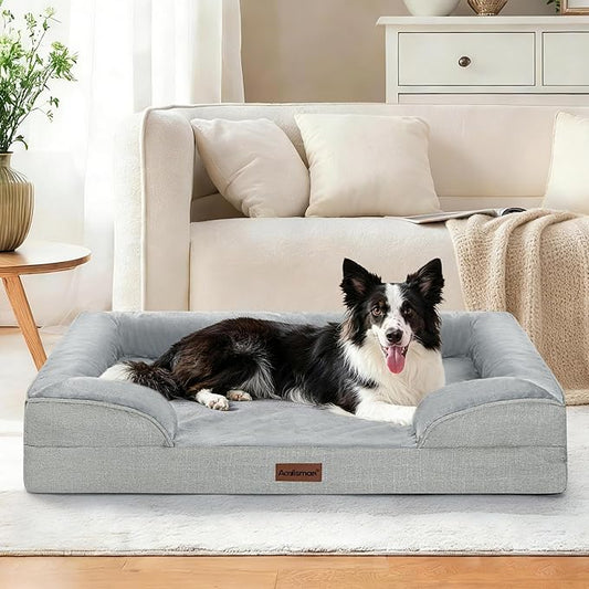 Orthopedic Dog Beds for Extra Large Dogs 44x32in, XL Waterproof Memory Foam Big Size Pet Bed with Sides,Comfort Thick Egg-Crate Foam, Dog Crate Pad & Couch Bed,Washable Cover & Non-Slip Bottom