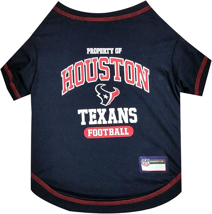 NFL Houston Texans Dog T-Shirt for Pets, Size Small. Officially Licensed Pet Shirt with Team Logo, Soft Stretchable Comfort Fit Apparel for Dogs & Cats