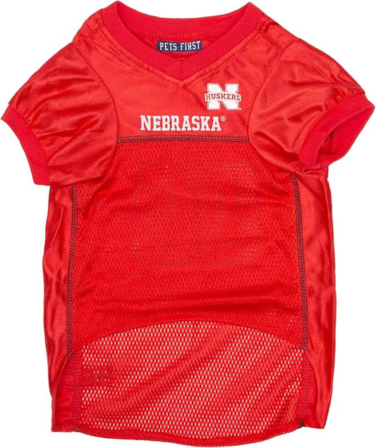 Pets First NCAA College Nebraska Cornhuskers Mesh Jersey for DOGS & CATS, Medium. Licensed Dog Jersey with your Favorite Football/Basketball College Team
