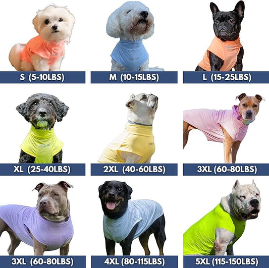 Spark Paws Sunblock Dog T-Shirt, SPF30 Protection, Lightweight Breathable Quick Dry for Dogs with Sensitive Skin - Watermelon & Peach (Set of 2) - 4XL