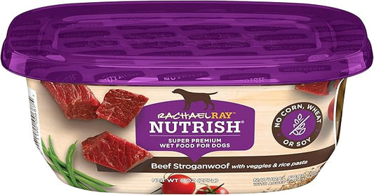 Nutrish Wet Dog Food Tubs, Beef Stroganwoof Recipe, 8 Ounce Tub (Pack of 8) (Rachael Ray)