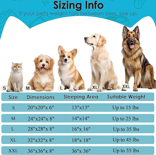 Extra Large Dog Beds, 36 Inch Human Dog Anxiety Relief Comfort Bed, Indestructible & Chew Proof Pet Beds (Light Blue)