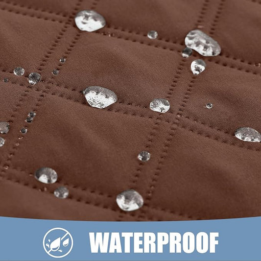 Smiry Waterproof Dog Bed Cover Pet Blanket, Soft Washable Dog Blanket for Furniture Bed Couch Sofa Reversible, Checkered (82"x82", Brown/Chocolate)